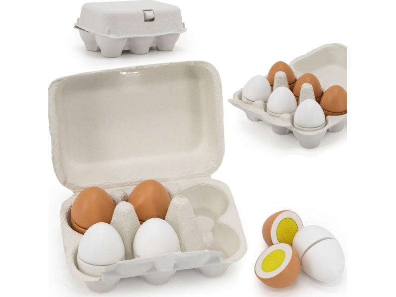 Viga Toys VIGA 44752 Mediniai kiaušiniai pjaustymo padėkle