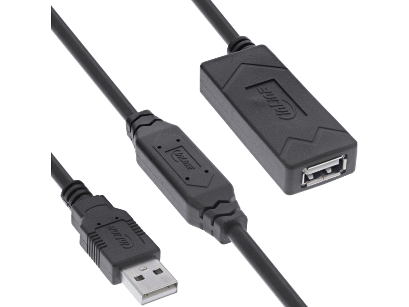 Manhattan Usb-A Til Usb-A Kabel 15 M, Sort