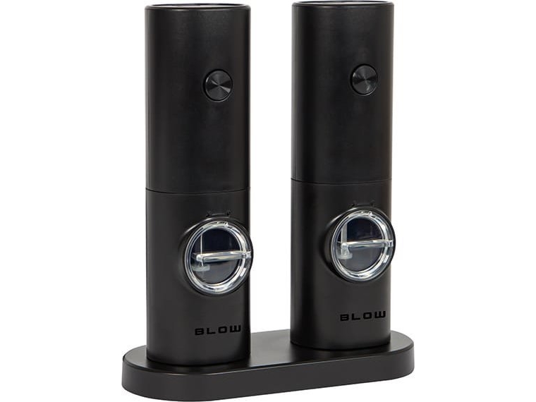 BLOW SP-01 elektrisk salt- og peberkværn med vindue - sort