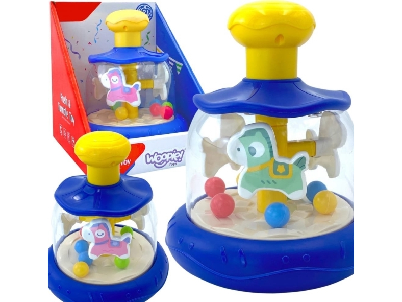 Woopie WOOPIE BABY Farvede heste Blå drejekarrusel med kugler
