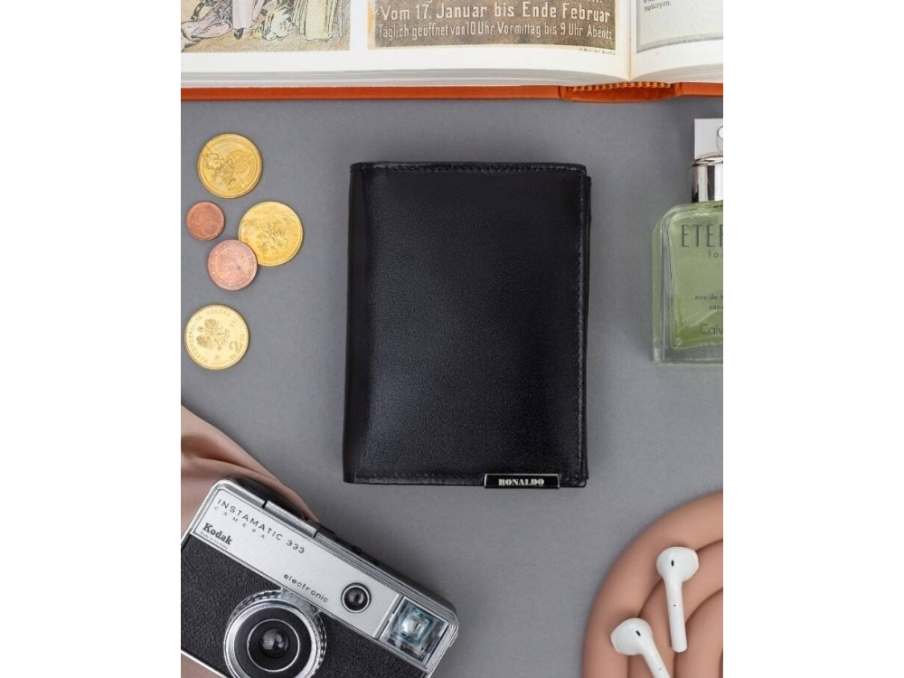 Ronaldo Large læderpung til mænd i lodret retning - Ronaldo NoSize
