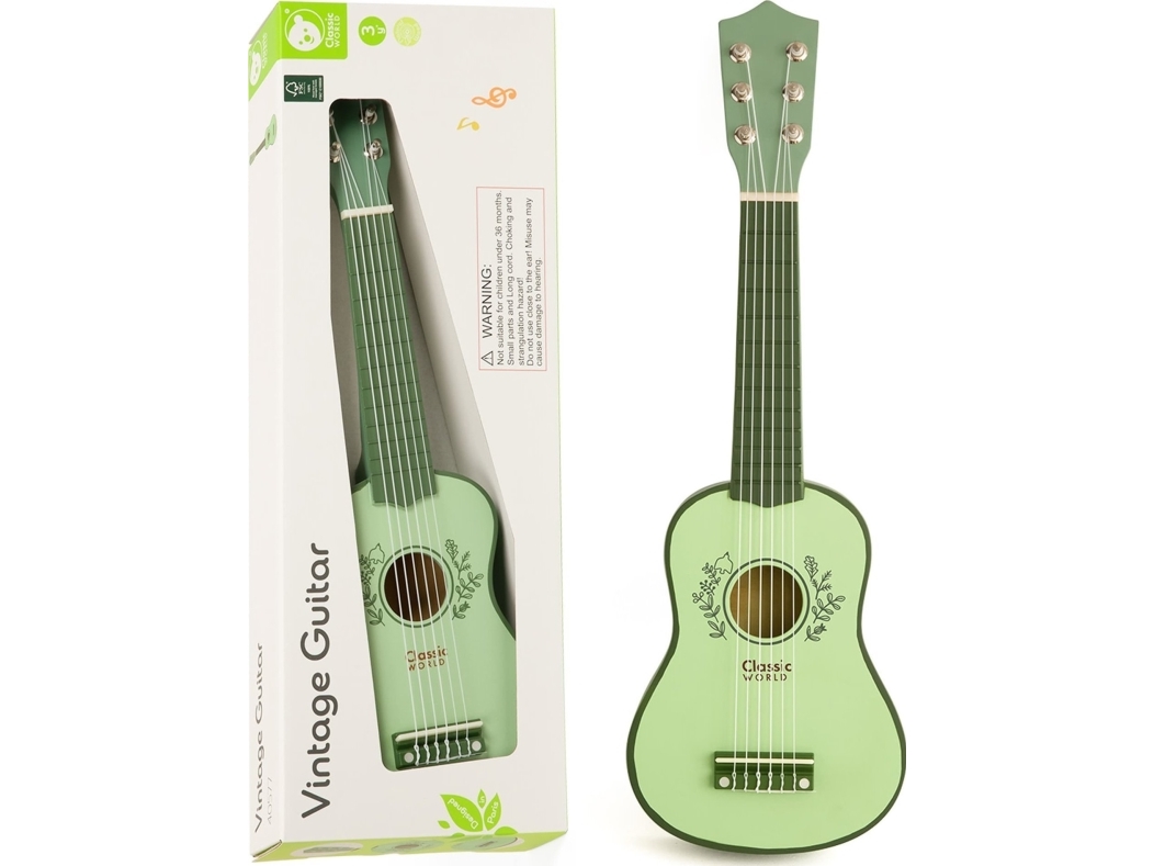 Klassinen maailma CLASSIC WORLD Vintage puinen kitara lapsille 3+