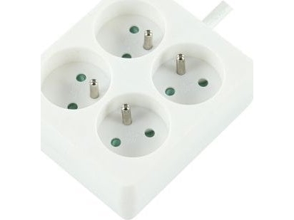 4-Way Power Strip: White - 16A - 1.5M Cable - Carre