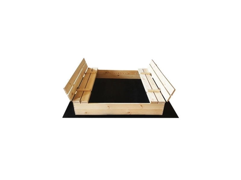 Nenurodyta_V Sandbox with roof, 140 x 140 cm, with lid, brown