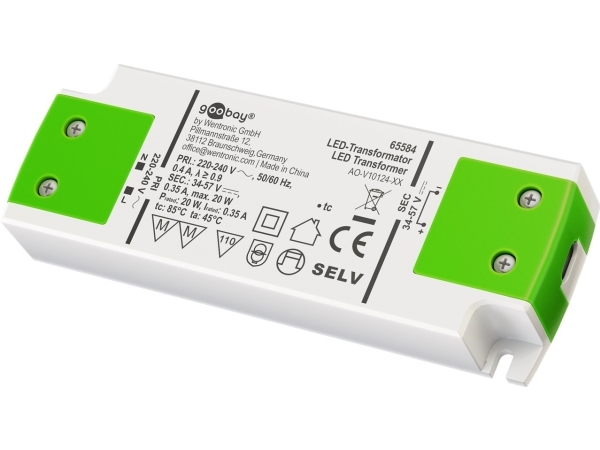 LED-konstantströmtransformator 350 mA, 20 W | Motorer - spänningsreglering - övervakning etc.  >  Transformator | GameStuff