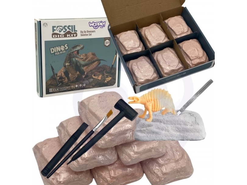WOOPIE Kaivaus 6in1 Dinosauruksen luuranko Pikku arkeologi 6 kpl.