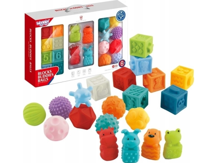 Woopie Baby Sensorik-Lernbaustein-Puzzle 20-Teilig