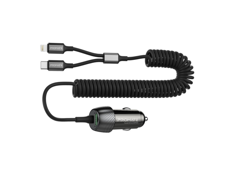 Promate Powerdrive-33Pdci Car Charger 33W / Usb-C / Lightning