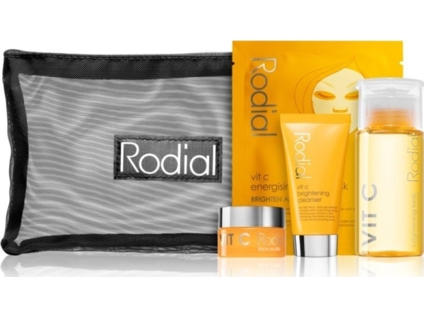 Rodial Little Luxuries kit sæt: Vit C + Brightening (cleansing gel 20 ml, soufflé 15 ml), Vit C Brightening tonic mist 100 ml, Vit C energising sheet mask 20 g