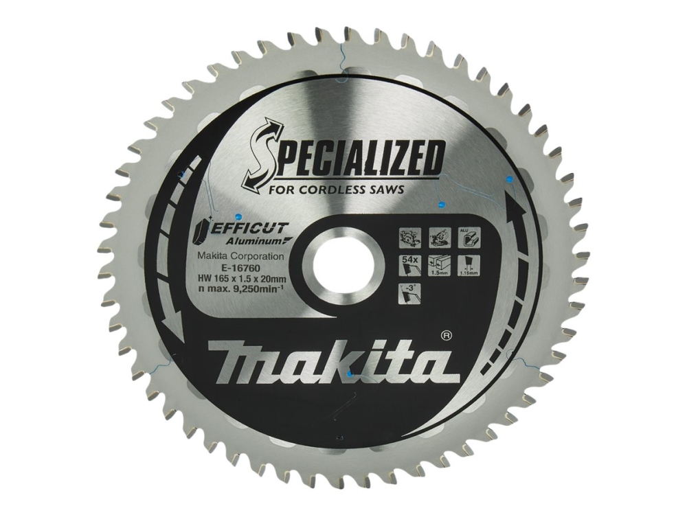 Makita Specialized Efficut - Rundsavsklinge - For Aluminium - 165 Mm - 54 Tænder