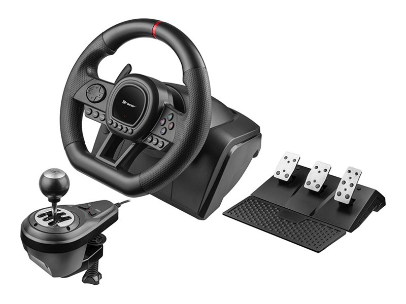 Tracer Simracer - Sæt Med Rat, Pedaler Og Håndtag Til Gearskifte - Kablet - For Pc, Sony Playstation 3, Sony Playstation 4, Microsoft Xbox 360, Micro