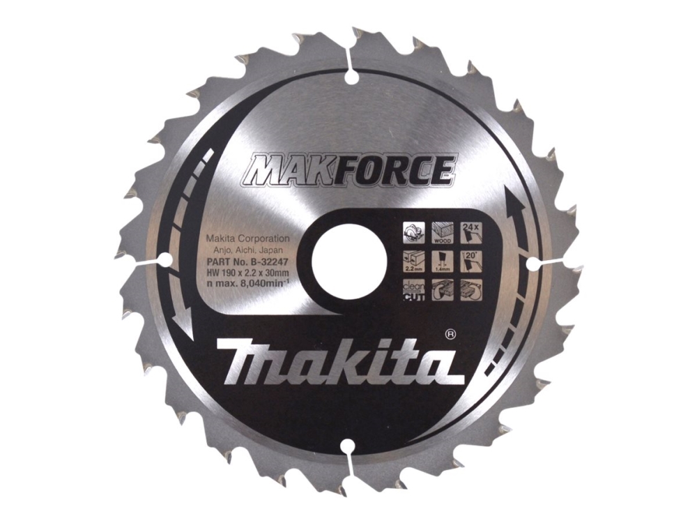 Makita MAKFORCE - Rundsavsklinge - for træ - 190 mm - 24 tænder