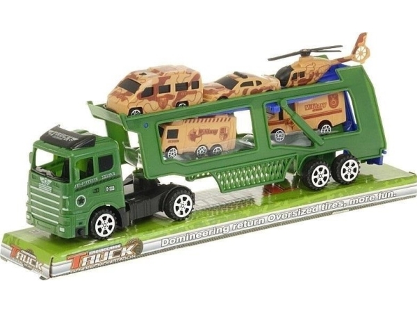 Military Trailer With 5 Vehicles