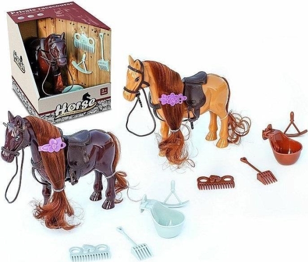 Häst med kammat man och tillbehör MIX | Leksaker - Figurer & Dockor - Frisör och sminkhuvuden | GameStuff
