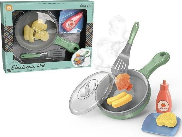 Battery frying pan with breakfast set