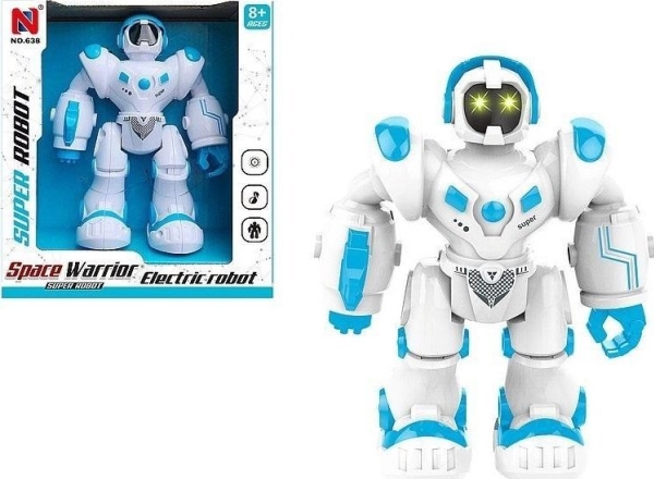 Battery operated robot walks, light and sound