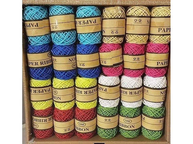 Snor Til Pakningspapir 10 M, 8 Farver (24 Stk)
