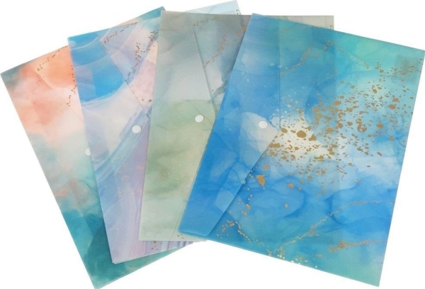 A4 plastmappe med nitte-lukning (12 stk.)
