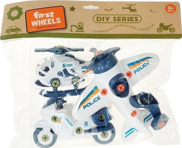 Set of 3 police vehicles for turning