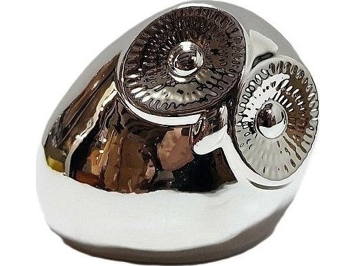 Silberne Eule Aus Keramik 11Cm