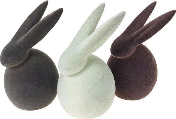 Hare Figurine Covered With Fabric Mix