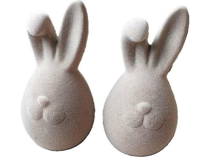 Hare figurine covered with fabric 7x7x14cm