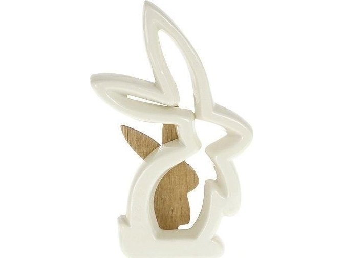 Figurine Hare Eco Ceramic+Wood 14X5x22cm