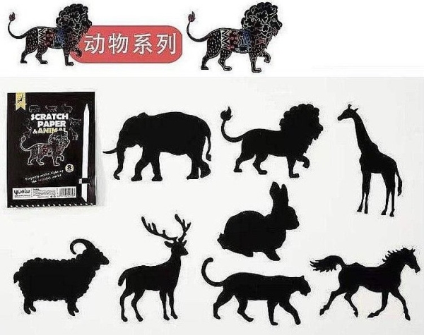 Kratzpapier Tiere 8 Karten