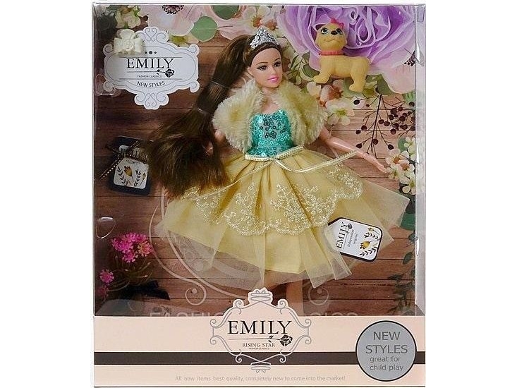 Doll In Evening Dress With Dog 29Cm