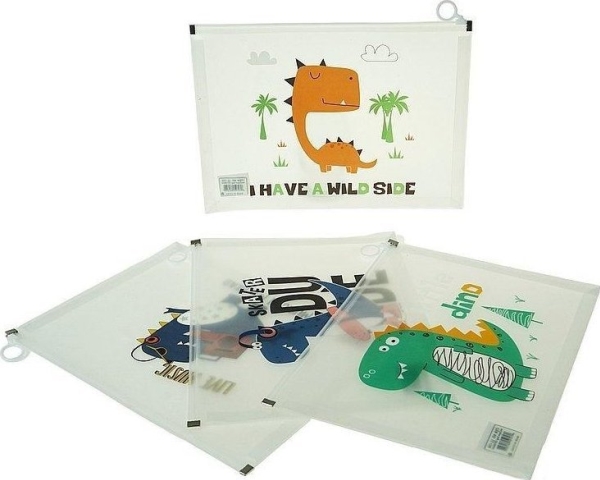 A4 Plastmappe Med Tryk Dinosaurs (12 Stk)
