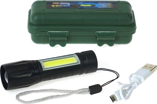 Metal flashlight with USB charger varifocal flashlight | Belysning - Annan belysning - Ficklampa | GameStuff