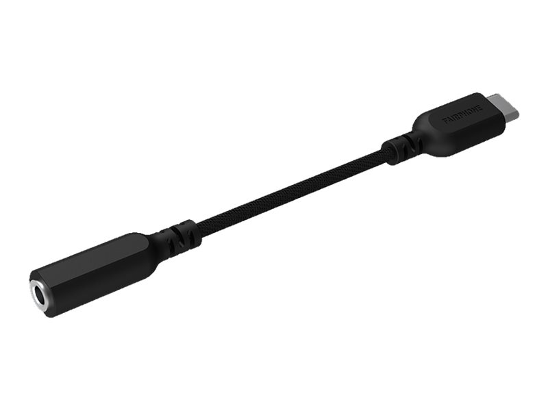 Fairphone - Usb-C Til Hovedtelefon Jackstikadapter - Usb-C Han Til Ministik Hun - 12.3 Cm - Sort