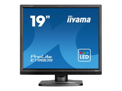 iiyama ProLite E1980S-B1 - LED-skærm - 19 - 1280 x 1024 @ 75 Hz - TN - 250 cd/m² - 1000:1 - 3 ms - HDMI, DisplayPort - højtalere - mat sort