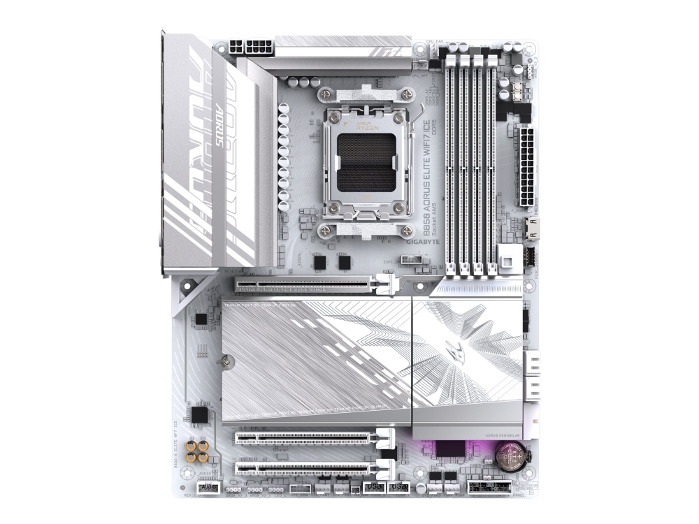 Gigabyte B850 Aorus Elite Wifi7 Ice Motherboard, Amd, Sockel Am5, Amd Ryzen 7000 Series, Amd Ryzen 8000 Series, Amd Ryzen 9000 Series, Sockel Am5, Dd
