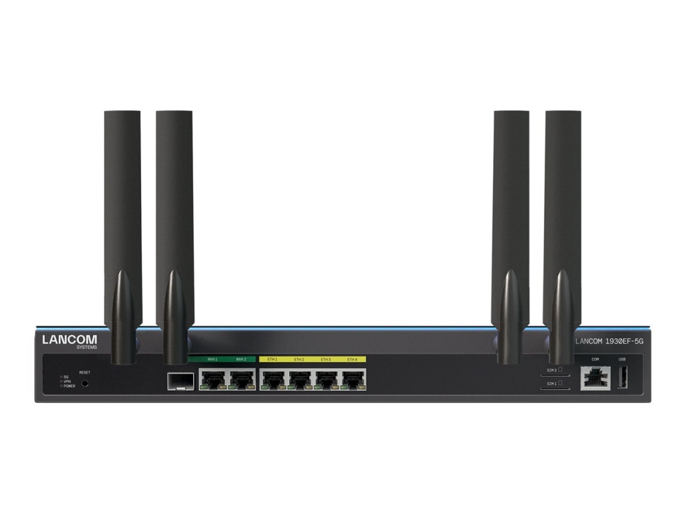 Lancom 1930Ef-5G - Router - Wwan 4-Port Switch - 1Gbe - Wan-Porte: 2 - 5G, 4G, 3G - Monterbar På Stativ - For P/N: 60183, 60184, 60185, 60186, 60199,