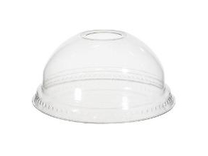 Plastlåg Verive Kuppel Ø95xh41mm Med Hul Til Sugerør Rpet Klar,50 Stk/Ps - (50 Stk.)