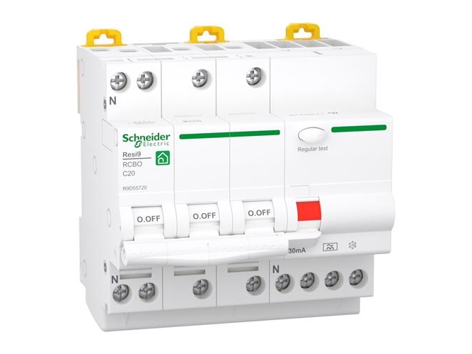 SCHNEIDER ELECTRIC Kombiafbryder - RCBO 20A Udløserstrøm 30mA, C karakteristik, type A, 3 polet + nul, bredde 90 mm | EL Artiklar - Elcentral - Automatsäkringar | GameStuff