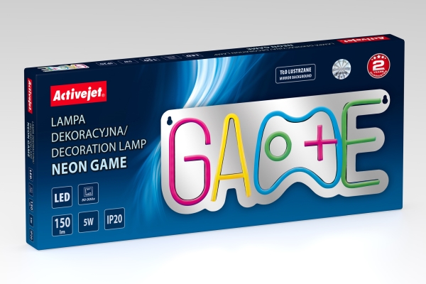 Activejet Aje-Neon Game, 128 Pære(R ), Led, Ikke-Udskiftelig Pære , 150 Lm, Ip20, Flerfarvet