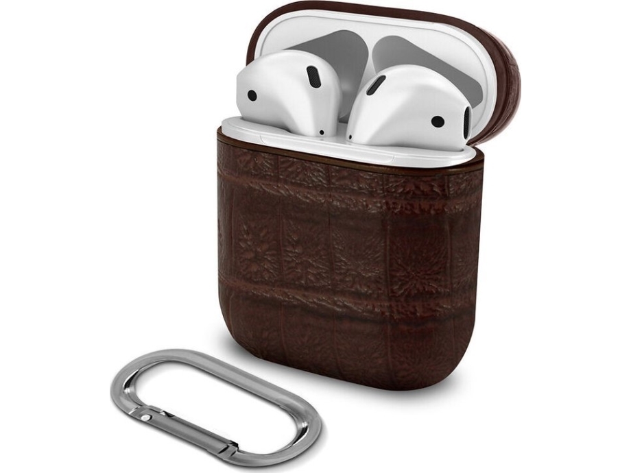 Devia Lux Series Eco Leather Look Magnetisk Krog-Etui Til Apple Airpods 1. Gen.