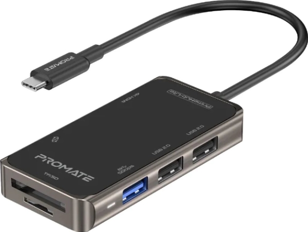 Promate Primehub-Lite Usb-C Multimedia Hub / 4K Hdmi / Usb3.0 / Sd / Pd
