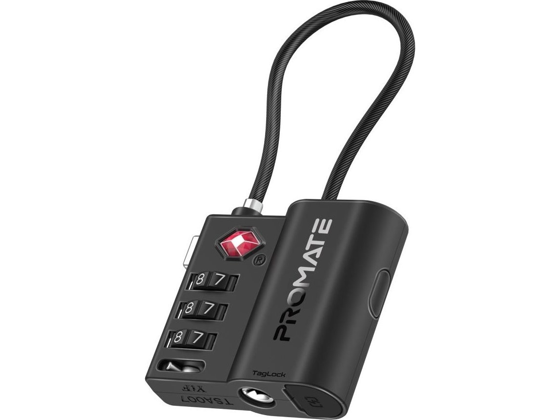 Promate TagLock TSA Luggage Lock with Smart Precision Tracking Tag + Apple Find My