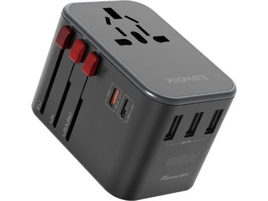 Netzteil Promate Promate Tripmate-36W Multi-Port Wandladegerät 36W Eu/Us/Uk/Au