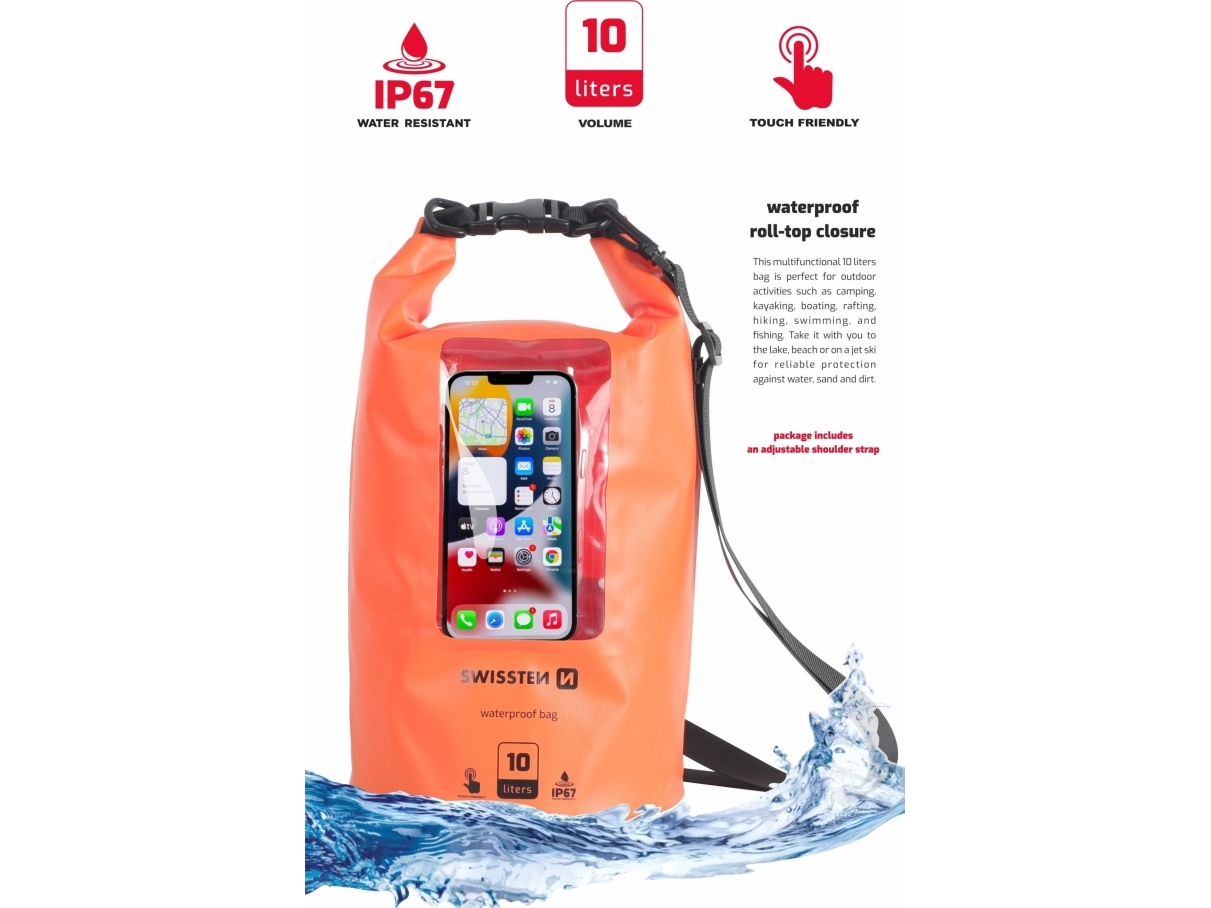 Swissten Wasserdichte Universal-Handyhülle 10L