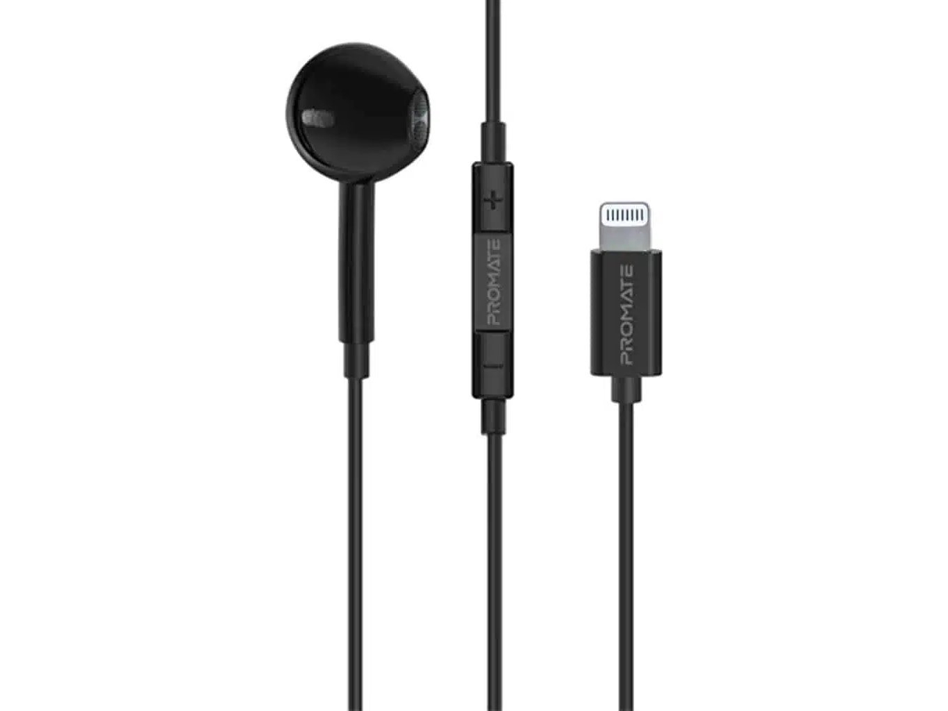 Promate Monopod Ergonomic Kabelgebundene In-Ear-Kopfhörer Lightning / 1,3 M (Mfi-Zertifiziert)