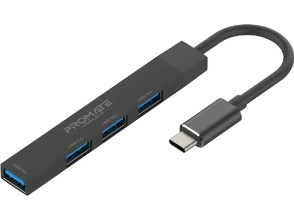 Promate Litehub-4 Usb-C Hub 3X Usb 2.0 / 1X Usb 3.0