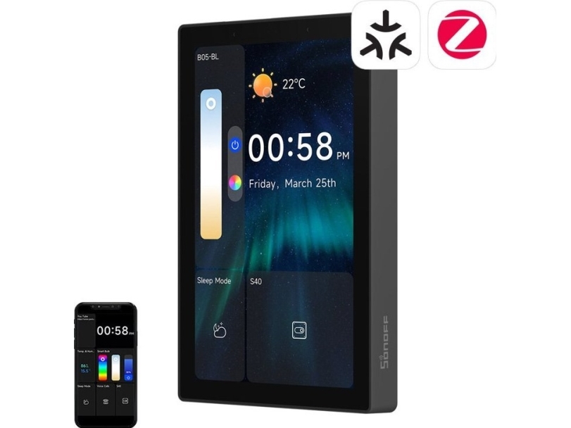 Wifi/bluetooth/zigbee Matter Kontrolpanel Sonoff Nspanel Pro 120 Sort Sonoff