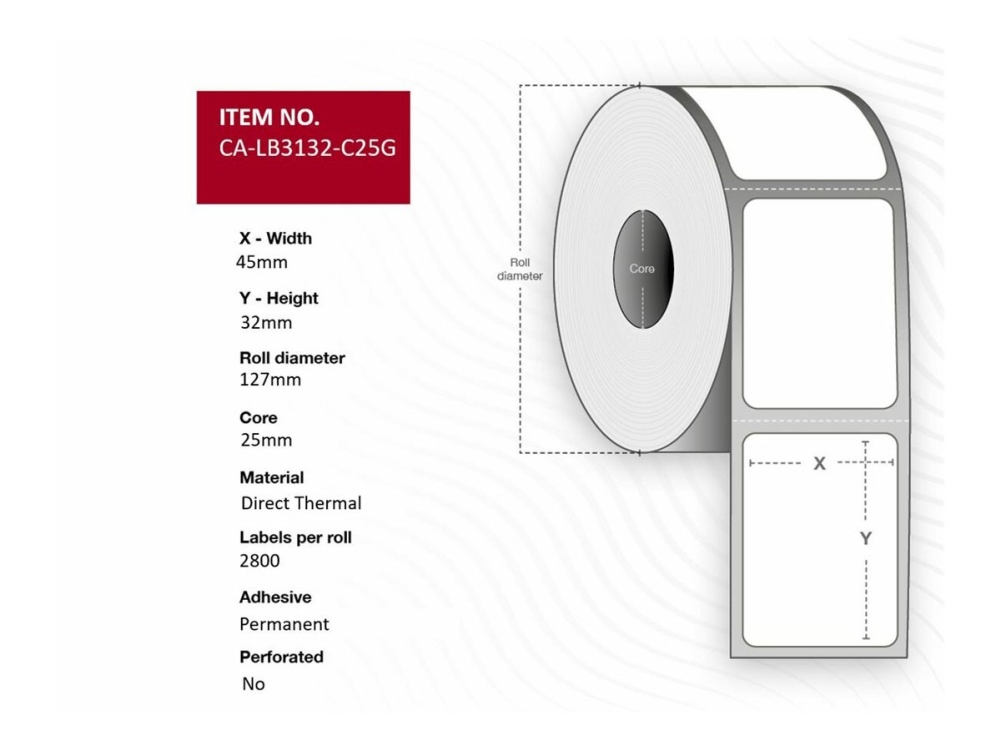 Capture - Permanent klæbemiddel - belagt - grøn - 45 x 32 mm 28000 etikette(r) (10 rulle(r) x 2800) etiketter (alternativ til: Zebra 880154-025)