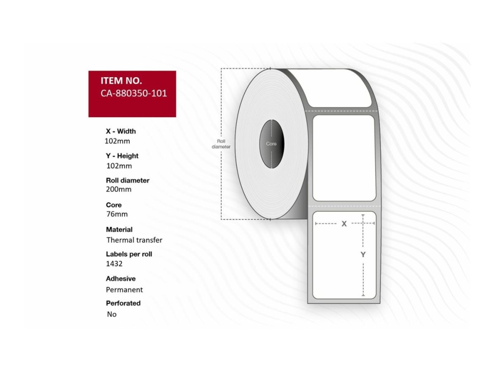 Capture - Polyester - permanent akryllisk klæbemiddel - hvid - 102 x 102 mm 5728 etikette(r) (4 rulle(r) x 1432) etiketter