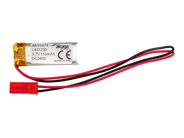 Akyga AKY0474, Akku, Hopea, Litiumioni (Li-Ion), 110 mAh, 3,7 V, 12 mm