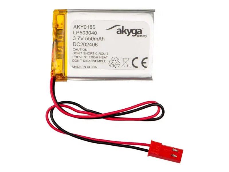 Akyga AKY0185, Akku, Hopea, Litiumioni (Li-Ion), 550 mAh, 3,7 V, 30 mm